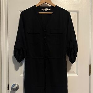Max Studio Black Casual Button Down Dress